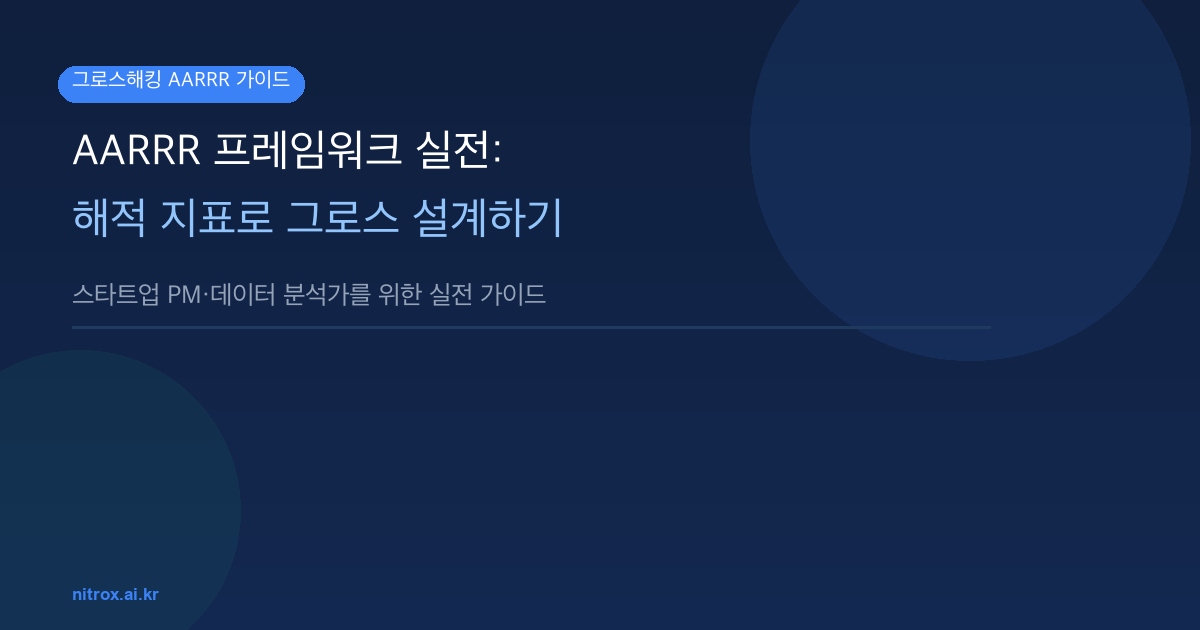 AARRR 프레임워크 실전: 해적 지표로 그로스 설계하기