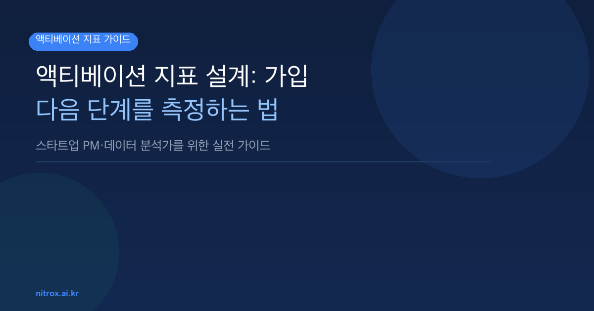 액티베이션 지표 설계: 가입 다음 단계를 측정하는 법